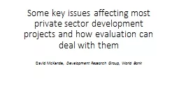 Some key issues affecting most private sector development p