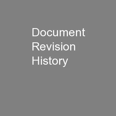 Document Revision History