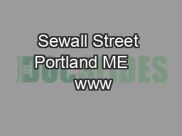 Sewall Street Portland ME     www