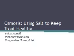 Osmosis: Using Salt to Keep Trout Healthy