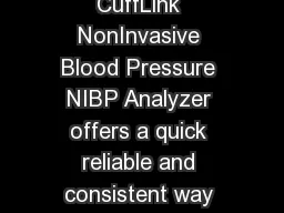 CuffLink NonInvasive Blood Pressure Simulator The CuffLink NonInvasive Blood Pressure