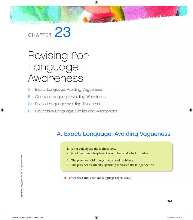 Revising for Language Awareness