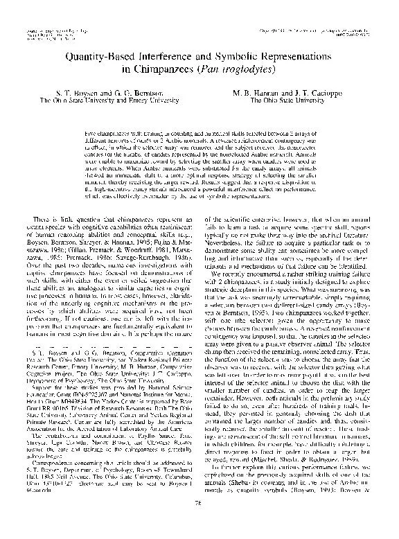 of Experimental Psychology: Copyright 1996 by the American Psychologic
