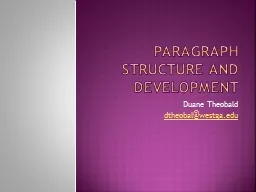Paragraph Structure and Development