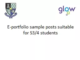 E-portfolio sample posts suitable for S3/4 students