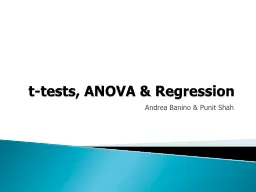 t -tests, ANOVA & Regression