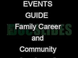 COMPETITIVE EVENTS GUIDE  Family Career and Community Leaders of America Inc