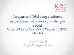 ‘Argument!’ Helping students understand what essay writ