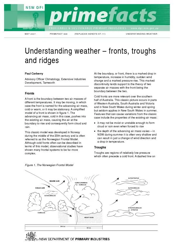 MAY 2007 PRIMEFACT 608  (REPLACES AGNOTE ET-11) UNDERSTANDING WEATHER