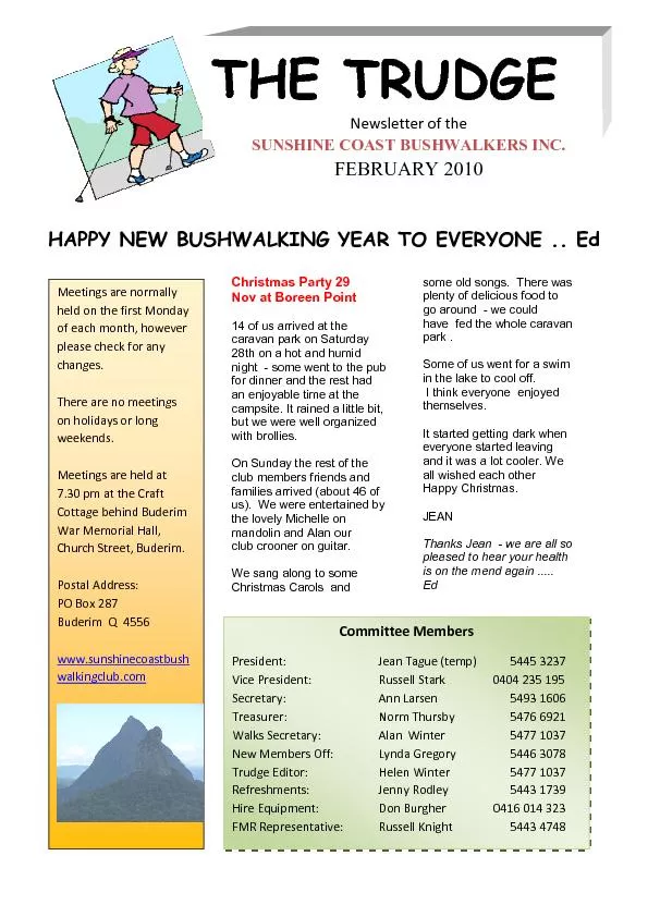 Happy New Bushwalking Year for 2010 .... Ed HAPPY NEW BUSHWALKING YEAR