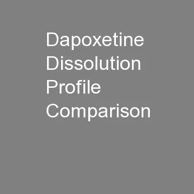 Dapoxetine Dissolution Profile Comparison