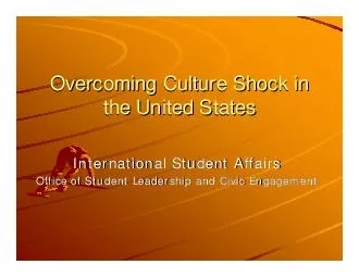 Overcoming Culture Shock in Overcoming Culture Shock in the United States the United States