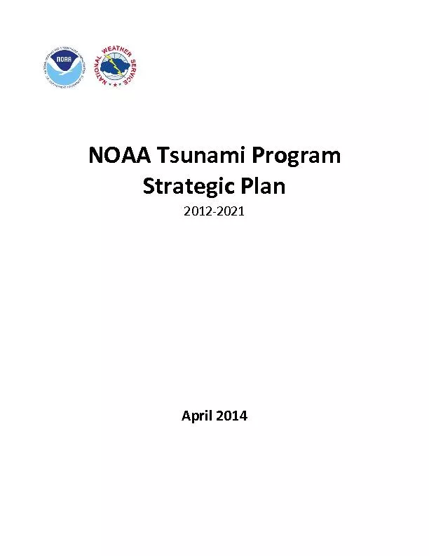 NOAA Tsunami Program Strategic Plan20122021April