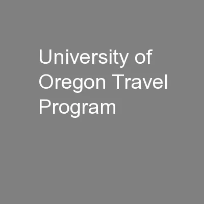 University of Oregon Travel Program