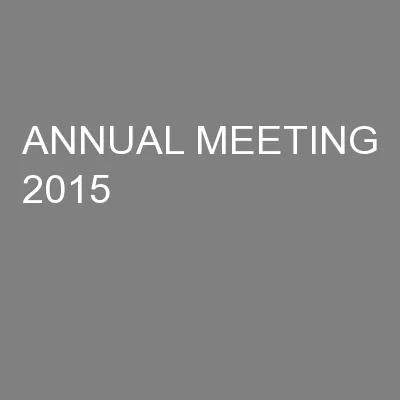 ANNUAL MEETING 2015