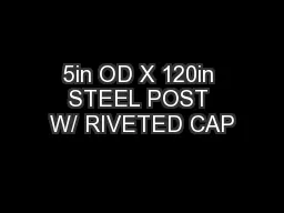 5in OD X 120in STEEL POST W/ RIVETED CAP