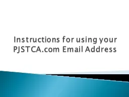 Instructions for using your PJSTCA.com Email Address