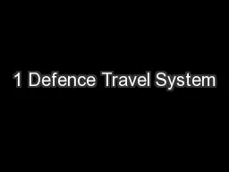 1 Defence Travel System