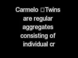Carmelo “Twins are regular aggregates consisting of individual cr