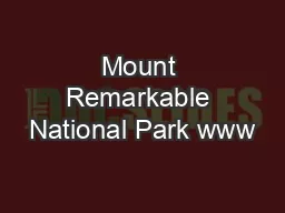 Mount Remarkable National Park www