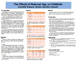 The Effects of Maternal Age on Childbirth