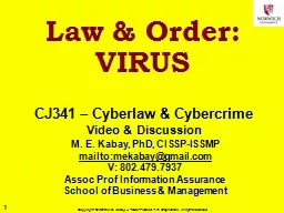 CJ341 – Cyberlaw & Cybercrime