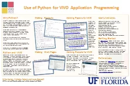 Use of Python for VIVO Application Programming