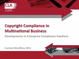 Developments in Enterprise Compliance Solutions