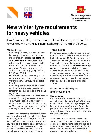 New winter tyre requirements