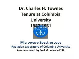 Dr. Charles H. Townes