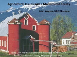 Agricultural Issues and a Modernized Treaty