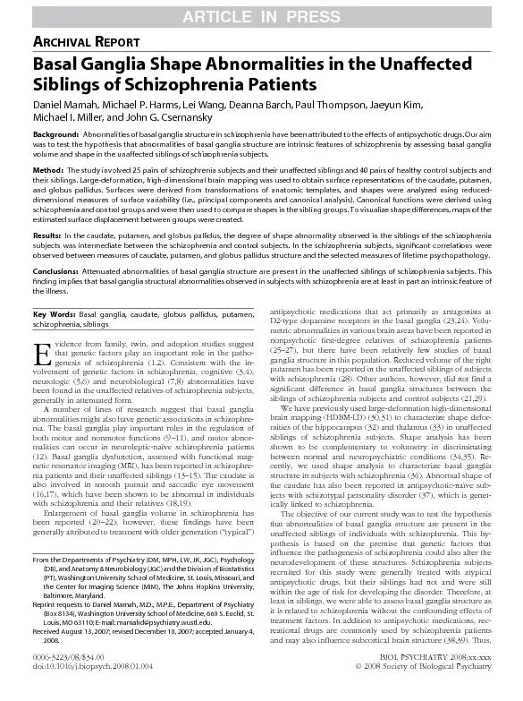 FromtheDepartmentsofPsychiatry(DM,MPH,LW,JK,JGC),