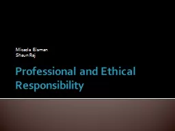 Professional and Ethical Responsibility