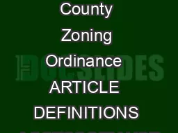 Article  Davidson County Zoning Ordinance  ARTICLE  DEFINITIONS ACCESSORY USE
