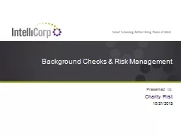 Background Checks & Risk Management