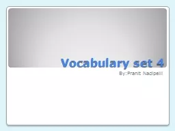 Vocabulary set 4