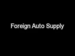 Foreign Auto Supply