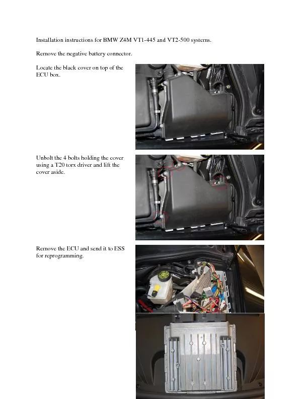 Installation instructions for BMW Z4M VT1