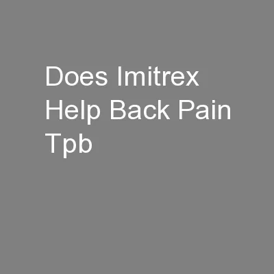 Does Imitrex Help Back Pain Tpb