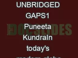 L.L.P. TAXATION: UNBRIDGED GAPS1 Puneeta KundraIn today's modern globa