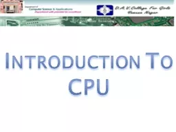 Introduction To CPU