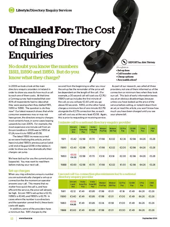 In 2009 we took a look at the main directory enquiry providers in Irel