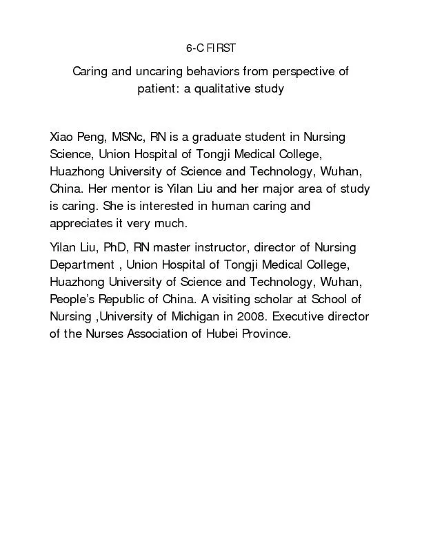 FIRSTCaring and uncaring behaviors from perspective of patient: a qual
