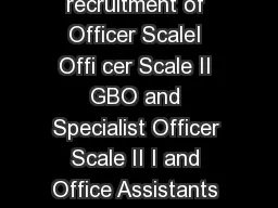 Online CWE for recruitment of Officer ScaleI Offi cer Scale II GBO and Specialist Officer