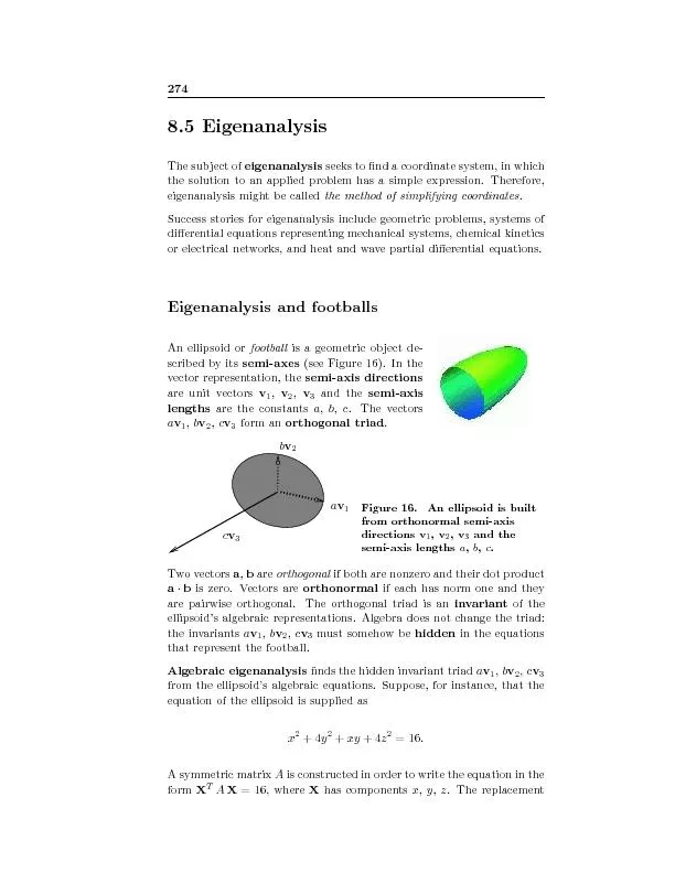 8.5EigenanalysisThesubjectofeigenanalysisseekstondacoordinatesystem,i