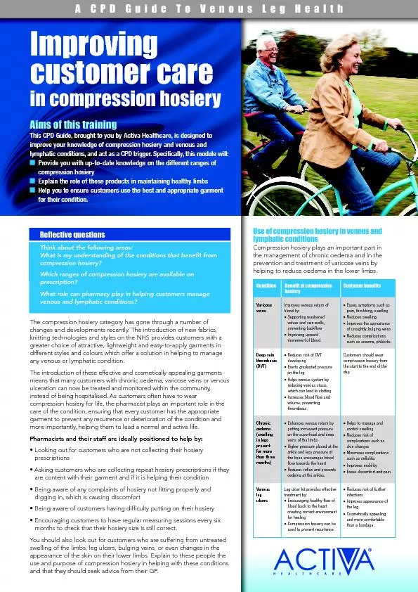 Use of compression hosiery in venous and