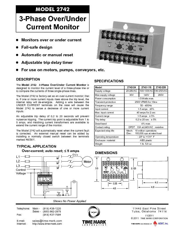 SPECIFICATIONSModel 2742-24 2742-115 2742-220 Supply voltage 20-28VAC