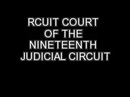 RCUIT COURT OF THE NINETEENTH JUDICIAL CIRCUIT