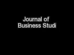 Journal of Business Studi