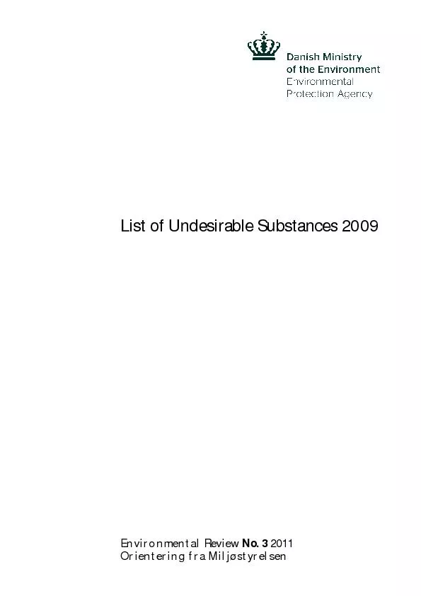 Contents EU CHEMICALS LEGISLATION – THE UNIVERSE OF CHEMICAL SUBS